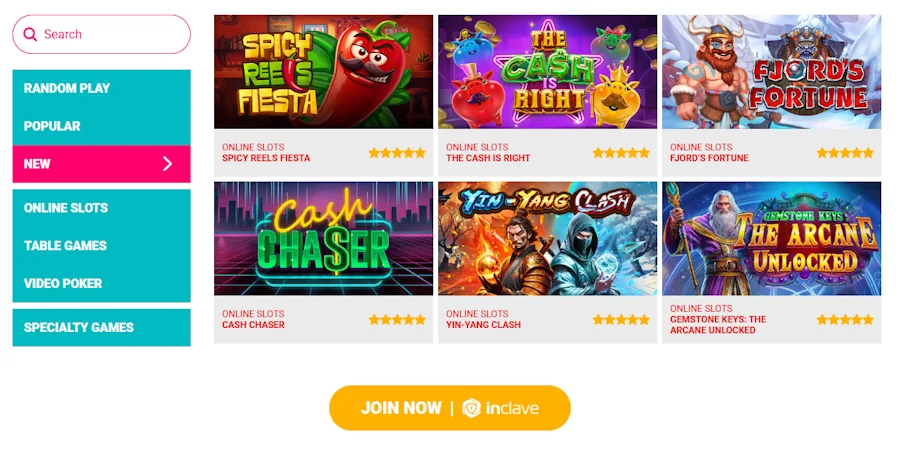 Lucky Legends Casino games